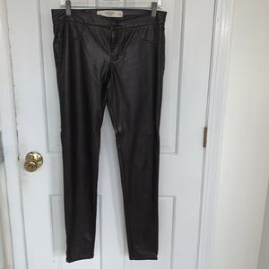Abercrombie & Fitch Faux Leather Pants Zipper Ankles Size 28